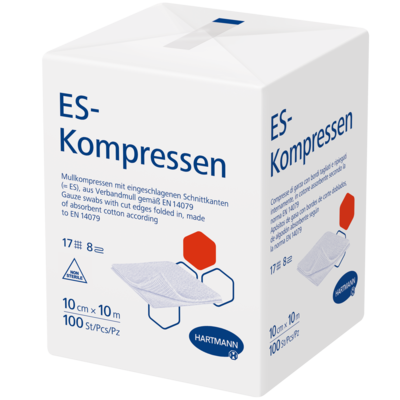 ES-KOMPRESSEN unsteril 10x10 cm 8fach